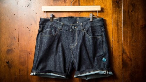 The Robson is Sombrio’s smartly detailed take on women’s cutoffs. Meant for casual wear on and off the saddle, these shorts are made with a stretchy denim fabric and have a higher back for coverage and a midrise front for comfort. A rear strap secures a U-lock, while six pockets hold essentials. You can also roll up the legs for a hit of reflective piping when riding home at night. Available in February.
