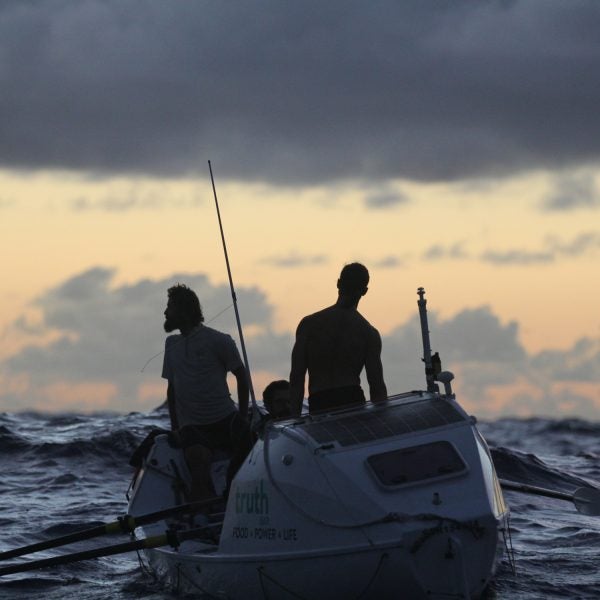Team Uniting Nations claims a Guiness World Record for the fastest boat to row halway across the Pacific.