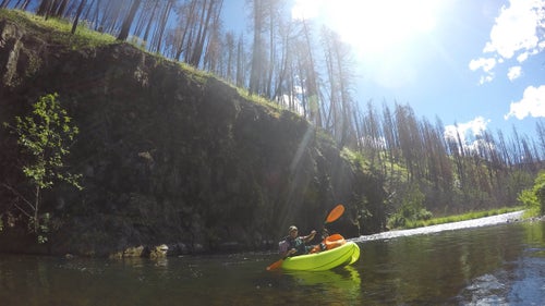 The Wenaha in early summer is a river best for novice packrafters who do have previous kayaking experience and are comfortable with some whitewater. The river wasn’t deep—often less than two feet!—but there were miles of Class II rapids, and many bottom-bumping boulders. What’s more, even a mellow river surprises with strainers and hydraulics. Both of us dumped. Know how to use a paddle, and how not to panic if you get dumped. And bring a PFD.