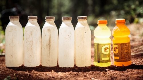 When we asked Kevin Mecham to name his most important piece of gear, he immediately said, “water.” He’s often out in 100-plus-degree weather, working next to or in a fire for 16 hours a day. He always carries five liters of water in government-issued plastic bottles, plus two bottles of Gatorade. He’ll typically drink an additional 1.5 liters of water on the way to the fire to stave off dehydration.