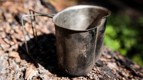Coffee is essential if you’re working 16-hour shifts. Most of the Tahoe Hotshots prefer this cup because they can fill it with water and set it directly in the fire for instant coffee. It also cools relatively fast so they don’t burn themselves on the first sip. When it’s not being used as a coffee cup, the hotshots like to store their phones and other electronics inside.