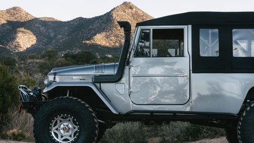 After settling into life as an advertising art director back in New Mexico, McGrath and his wife, Jennifer, tracked down a rare 1966 FJ45 long-bed pickup truck. “It was cool,” he says, “but we couldn’t even go across town without worrying about it breaking down.” They eventually brought it to a shop in Colorado for a full rebuild. Their vision: a truck that was ready for the gnarliest off-road duty, but could also support a comfortable road trip for a family of four.