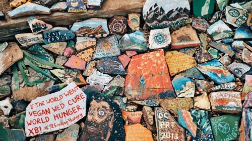 I admire hikers’ creativity and reasons for hiking and was thankful to see a collection of it at this trail angel’s stop.