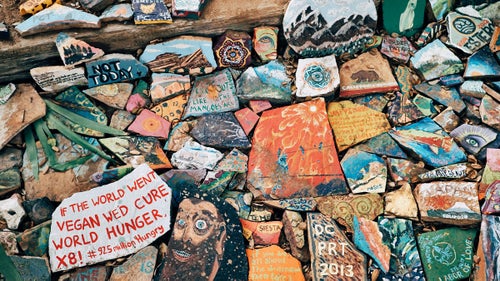 I admire hikers’ creativity and reasons for hiking and was thankful to see a collection of it at this trail angel’s stop.