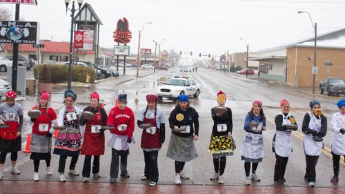 For more than 60 years, the towns of Liberal, Kansas, and Olney, England, have had a friendly competition—women run down the streets of each town flipping pancakes, and the fastest one wins. However, the first Pancake Day Race started way back in 1445, when a woman, who was late for church in Olney, ran to the service with skillet and pancake still in hand.