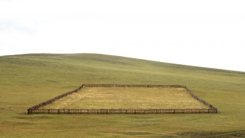 “They call Mongolia the Land of No Fences, which was pretty darn true,” McElveen says. “But every now and then you did see livestock paddocks like these.”