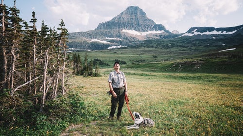 Biel has been at Glacier for six years and in the NPS for 26 years at places like Bryce Canyon, Devils Tower, and Padre Island National Seashore. He released the fourth and sixth wolves back into Yellowstone in 1995 and has dedicated his life to our national parks and the wilderness inside them. He’s noticeably excited about his new sidekick and hopes success with Gracie can translate to dogs being used in parks across the country.