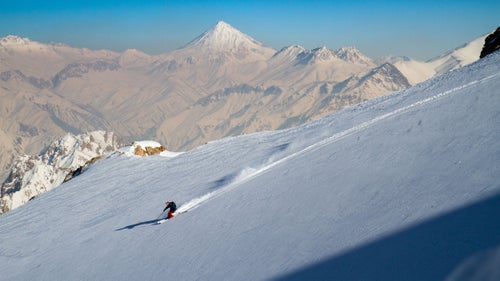 At 5,610 meters, Mount Damavand is the highest peak in the Middle East and the highest volcano in Asia. “Skiing Damavand brought back great memories of when I summited in 2013,” says Lentsch. “I was driving an RV to Kyrgyzstan, and the snow was great, with over 40 inches of fresh powder.”