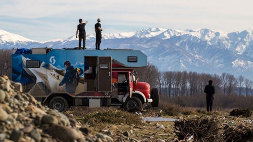 The next generation of adventure vehicles will be unstoppable, off-road beasts. We’re talking narrow-footprint trailers, custom rigs, and military-grade machines to take us farther into the backcountry. And some people are getting creative with all these new options. Fabian Lentsch, a 23-year-old former pro Freeride World Tour skier, created the Snowmads: a 1985 fire truck converted into a souped-up camper that fits eight adventure enthusiasts, their toys (think skis, paragliders, and bikes), and all their camera gear.
It took Lentsch and his team eight months to finish the truck. When they did, in early 2016, he set out to explore the entire world with it (and on his skis). This past winter, Lentsch set off on a route through Austria, the Balkans (Hungary, Serbia, Kosovo, Republic of Macedonia), Turkey, Iran, Armenia, and Georgia. These are some photos from his adventure.