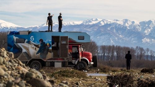 Just south of the Turkey-Georgia border, a mere 100 meters from the shores of the Black Sea, Lentsch, Tom Leitner, and Roman Rohrmoser scope out the Western Caucasus Mountains. “Sometimes we would just drive and pick our aims from the roof of the truck. That’s what the trip is all about, driving into the unknown,” says Lentsch.