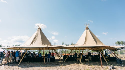 Every August, over 2,000 people from all over the world converge on the Swedish Lapland to spend a week hiking the Fjällräven Classic, a 68-mile trek along the country’s Kungsleden trail. This year, the Swedish gear manufacturer brought the tradition to the states, where 128 hikers from four countries and 20 states spent three days hiking through State Forest State Park in northern Colorado. Good people, great views, alpine lakes, and even a few dogs were included. Here, a look at photographer Joel Bear’s favorite shots from the 20-mile trip.
Photo: The Fjällräven Classic USA began in State Forest State Park, three hours north of Denver. Shuttles from Denver, Longmont, and Boulder brought hikers to the New Canadian Trailhead, where they were outfitted with Fjällräven swag and treated to breakfast.