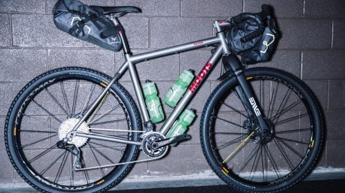 When I asked Jon Cariveau, marketing manager at Moots, whether the company considers the Baxter a mountain or road bike, he just shrugged sheepishly and said, “We put it in our adventure category.” The titanium bike is the next step along the continuum from last year’s Routt 45, though the Baxter definitely leans more toward the mountain side, with a slacker head tube, higher bottom bracket, lower stand-over height, and tire clearance for up to 2.25-inch rubber. It’s also suspension-corrected should you opt for a squishy fork. Like a handmade sibling to the Salsa Cutthroat, the Baxter is arguably the perfect tool for adventures such as the Tour Divide and other off-road bikepacking.