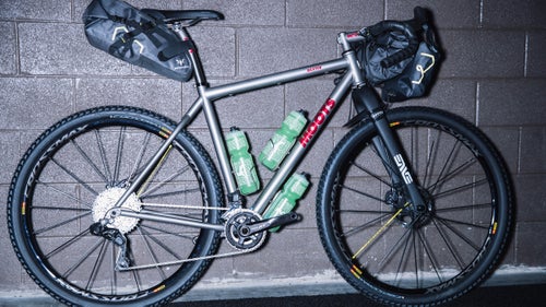 When I asked Jon Cariveau, marketing manager at Moots, whether the company considers the Baxter a mountain or road bike, he just shrugged sheepishly and said, “We put it in our adventure category.” The titanium bike is the next step along the continuum from last year’s Routt 45, though the Baxter definitely leans more toward the mountain side, with a slacker head tube, higher bottom bracket, lower stand-over height, and tire clearance for up to 2.25-inch rubber. It’s also suspension-corrected should you opt for a squishy fork. Like a handmade sibling to the Salsa Cutthroat, the Baxter is arguably the perfect tool for adventures such as the Tour Divide and other off-road bikepacking.