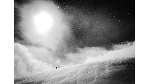 Mobile category winner by Vegard Aasen
Aasen went to Hakuba, Japan, with friends to ski some deep powder and big mountains last winter. On a windy day in the backcountry, the friends spotted a group of people hiking across the ridge above them. “ I hated myself for not bringing my camera,” Aasen said. “Luckily I had my mobile phone in my pocket. I could not see anything on the screen, but obviously managed to aim pretty well.”
