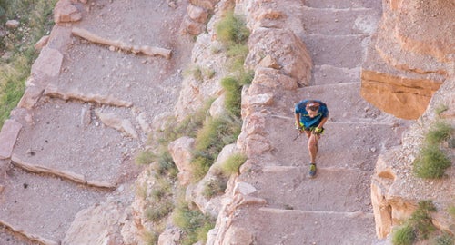 Despite his fitness level, the Grand Canyon humbled Walmsley at times. “There were moments of power-hiking up. It’s just a lot of elevation change—it’s pretty tough,” he said. “There was a lot of yelling at myself. You’re pretty isolated out there, so you’re free to give yourself your own motivation. There was one time where I was yelling at myself and I turned the corner and there were two hikers. I was, like, ‘Oh, sorry.’”