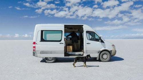 The Salar de Uyuni in Bolivia. Magical place. We spent a full day just joking around and taking pictures. We never knew exactly how long we’d stay in a place, so we carried plenty of water (18 gallons was full capacity) as well as dry and canned goods.