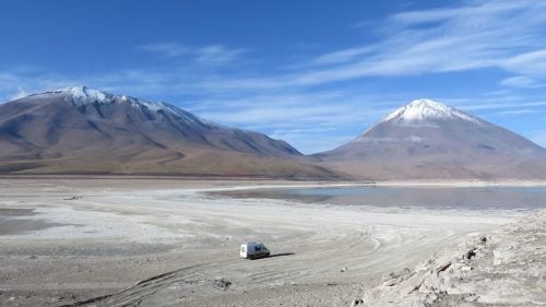 Trip 17: People told us we were crazy to drive a two-wheel-drive car, but we’d often see a local in a 1988 Honda Civic going up the same roads we’d been told were impassable without a 4x4. And when in doubt, help never seemed too far even in the most remote locations. Here, we’re driving through the Southwest Circuit in Bolivia at about 14,000 feet.
