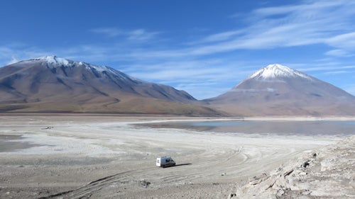 Trip 17: People told us we were crazy to drive a two-wheel-drive car, but we’d often see a local in a 1988 Honda Civic going up the same roads we’d been told were impassable without a 4x4. And when in doubt, help never seemed too far even in the most remote locations. Here, we’re driving through the Southwest Circuit in Bolivia at about 14,000 feet.