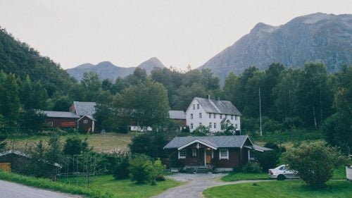 Homes in the village of Isfjorden, roughly a six-hour drive north of Oslo.