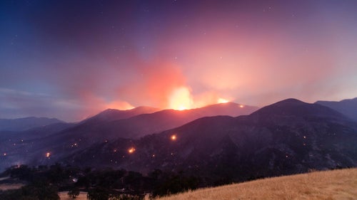 The Soberanes Fire at night. What began as an ember from an illegal campfire near Salinas turned into the most expensive fire in U.S. history, costing more than $210 million. At its peak, the fire was assigned more than 5,000 personnel, in part because of its proximity to the Monterey Peninsula and California wine country.