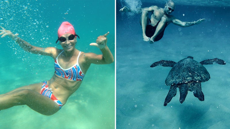 Casey and her husband (right) in Maui.
