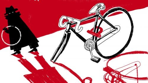 “I got my quick-release front wheel jacked outside a house party in Oakland one time. Locked it to a parking sign pole and was away from it for like an hour and a half. I then had to carry my wheel-less bike on my back to the BART station, then hump it on my shoulders a mile-and-a-half uphill from downtown San Francisco to my apartment in the middle of the night.” — Greg Thomas, Associate Online Editor
