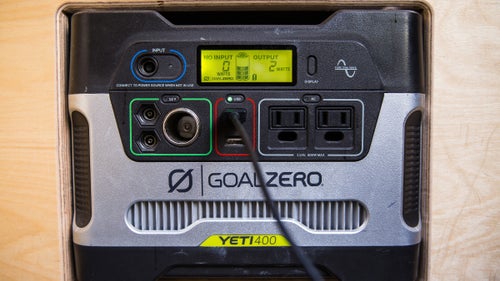 Honnold uses a Goal Zero Yeti 400 to charge his phone, laptop, and other electronics.