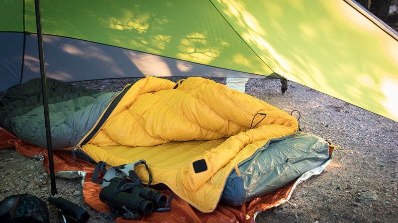 Nemo's Moonwalk Down Sleeping Bag and Astro Insulated Lite 25L Sleeping Pad.