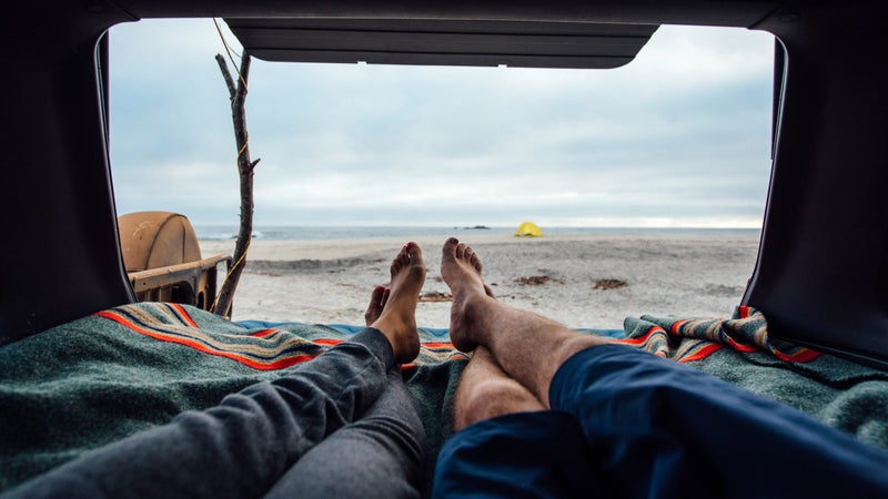 How's this for a backyard? Living in your car might involved cramped sleeping quarters, but it opens up a literal world of outdoor life.