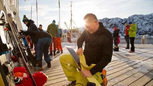 “Backcountry touring is serious business,” says five-time Pure Ski client Kirsti Lord, an executive for a shipping company in Stockholm. “It can be dangerous. You have to think about how to dress, and since you’re moving in a team, you should also be considerate and efficient and not hold others up.”