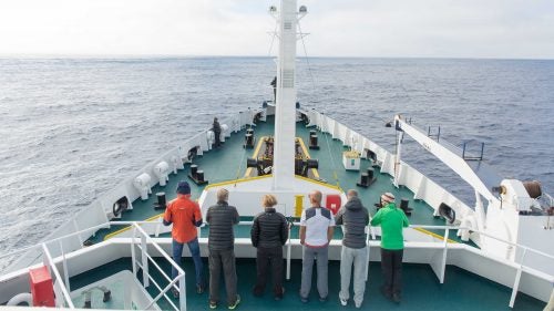 The Drake Passage is known for rough waters, but passengers were fortunate on the way down from Ushuaia: the crew of the Plancius said that the seas were as calm as they had ever experienced them on this particular route.