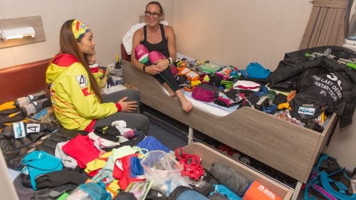 Unlike other 4 Desert events, where participants carry a week’s worth of supplies (excluding water) for the duration of the event and sleep in tents, The Last Desert race has an element of comfort; each day begins and ends on the boat, where runners are served hot meals, can take showers, and sleep in a warm bed.