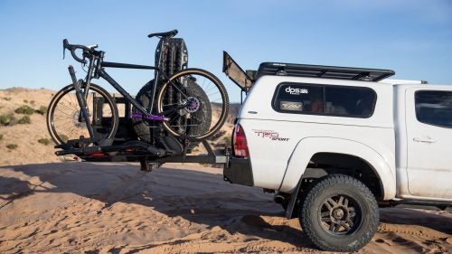 The Trail Rider 2.0 bumper upgrades the back of the truck in several ways. It’s made from steel, offering significantly more protection than the stock option. It also improves the truck’s departure, preventing it from scraping when you hit a steep grade. The swingout arm gets everything out of the way so you can easily get into the bed. In the version pictured, this arm also has an attached fold-down table, which makes a great cooking station.