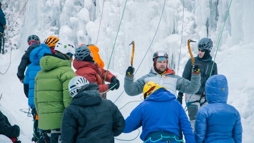 People come from all over the country to take a Bozeman Ice Festival clinic, which are lead by professional climbers and guides.