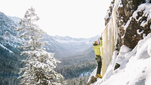 Local climber Ryan Griffiths makes his way up a route called Jeff’s Right. Escaping the crowds this time of year can be tricky, but more experienced climbers found plenty of open routes, typically a bit higher than where the clinics were taking place.