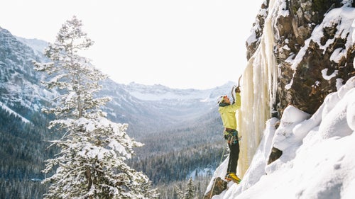 Local climber Ryan Griffiths makes his way up a route called Jeff’s Right. Escaping the crowds this time of year can be tricky, but more experienced climbers found plenty of open routes, typically a bit higher than where the clinics were taking place.