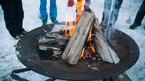 Montana Alpine Guides were up early to get fires started for cold climbers. With a fire, local coffee, and regular weather and ice condition reports, their tent served as a community hot spot throughout the day.