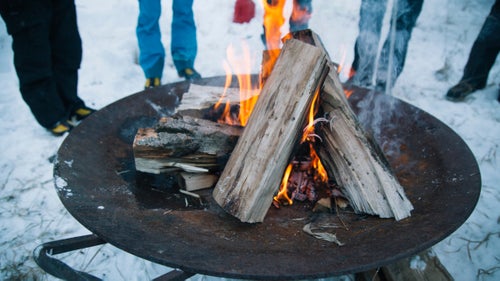 Montana Alpine Guides were up early to get fires started for cold climbers. With a fire, local coffee, and regular weather and ice condition reports, their tent served as a community hot spot throughout the day.