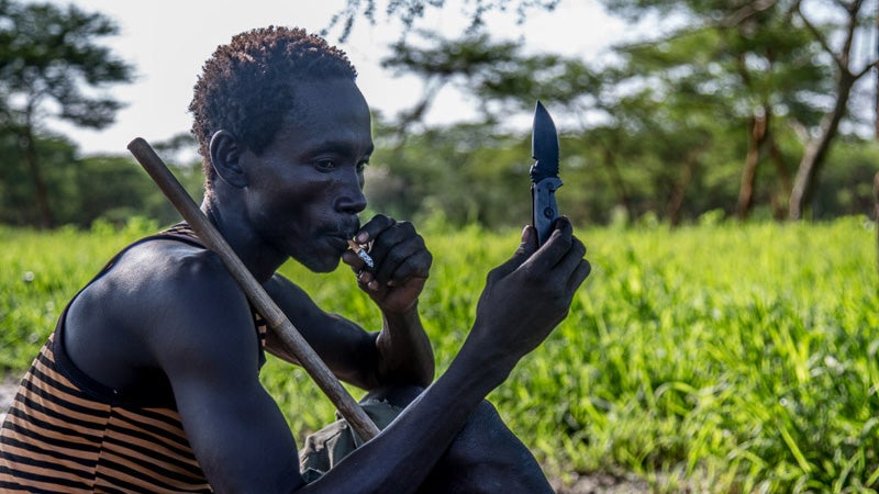 Pelton designs his knives to stand up to a lifetime of hard use. When he travels, he often carries several, and uses them to barter, and repay favors.