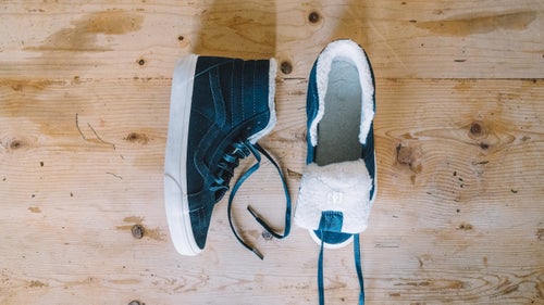 Fleece is part of the de facto uniform in mountain towns, making everything from mid-layers to beanies cozier, warmer, and better looking. Here are six reasons to love the stuff even more.
Photo: Vans Suede Fleece Sk8-Hi Reissue ($75)
These fleece-lined high tops upgrade a classic silhouette with cold days in mind, while the Scotchgard-sealed suede looks sharp.