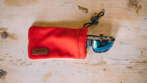 The large-coverage Cornice glasses were originally released in 1991, but Smith brought them back as part of its Archive line this winter. The old-school look is complemented by a classic two-tone fleece carrying case.