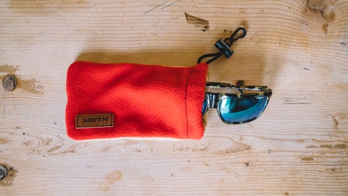 The large-coverage Cornice glasses were originally released in 1991, but Smith brought them back as part of its Archive line this winter. The old-school look is complemented by a classic two-tone fleece carrying case.