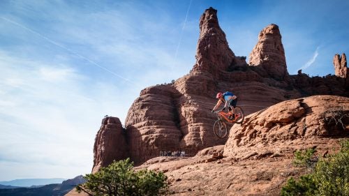 Last December, 27 testers gathered for the annual Outside Magazine Bike Test, in which we select the rising crop of the coming year’s bikes and ride the bejeezus out of them to determine which are the most promising. It’s how we pick the two Gear of the Year–winning rides and the overall favorite road and mountain bikes that will be announced early next spring in the 2017 Buyer’s Guide.
I initiated the test for Outside in 2005, and I’ve run it nine times since then. This was probably our smoothest, partly because Sedona, Arizona, where we tested for the second consecutive year, might be one of the easiest places in the country to ride. (And partly thanks to the killer support from bike shop Over the Edge Sedona.) The density of high-quality trails and roads allows us to huddle up testers and bikes in an Airbnb and crank out laps all day long. Testers fill out a review form with comments for every bike they ride following each lap.
This year, I showed up a bit early, both to scout some new terrain and get in a few more test loops. I rode the most of anyone: nine days, 309 miles, 28 hours and eight minutes, 30,940 feet of elevation, and a total of 48 bikes. I did more extensive testing on the other bikes we had in the months prior to the event. (And the 11 women’s bikes don’t fit me.)
Officially, however, the bike test is only six days long. Based on my calculations, the following is what the total numbers looked like.