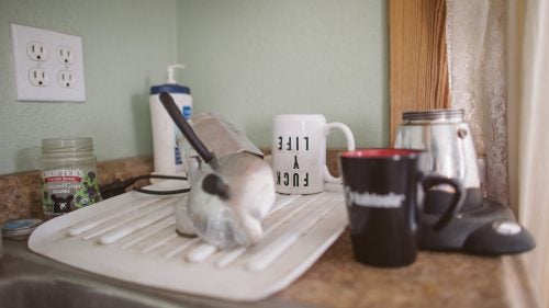 In addition to all the gear, there was also lots of stuff to make coffee.