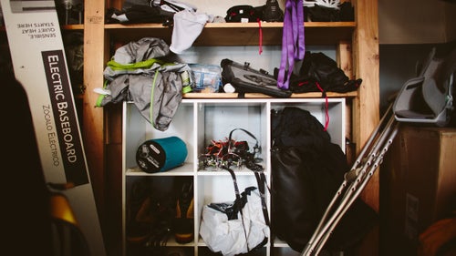 Stuff that doesn’t get used migrates to piles at the back of the garage. Note the home improvement gear.