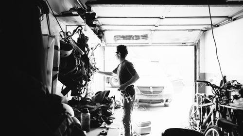 “I’m coming and going a lot, and stuff’s getting loaded in and out of my van quite often. The stuff I use less often gets filtered to the back,” Wright says.