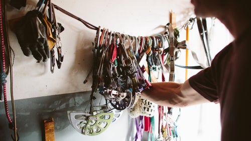 His array of first-ascent gear.