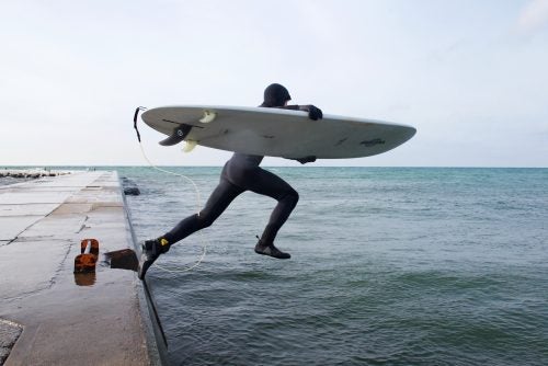 Sure, the Great Lakes have a lot to offer when it comes to recreation, but the region still doesn’t make many surfing or fishing bucket lists. But for those willing to fight the weather, there’s plenty of feisty winter steelhead and freshwater waves to be chased, all in the same weekend. Photographer Daniel Shepler kicked off his trip looking for waves on Michigan’s Sleeping Bear Dunes National Lakeshore, then finished it off with some fishing on one of the dozens of rivers that flow into Lake Superior on the Upper Peninsula. Photo: Surfer Jake Therrien making the leap into the icy water of Lake Michigan.