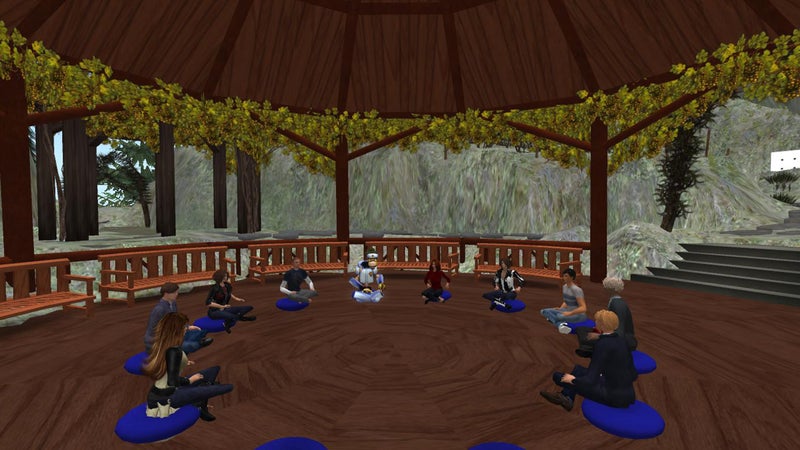 A virtual reality meditation session.