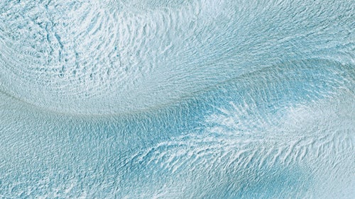 The Perito Moreno Glacier is located in Santa Cruz Province, Argentina. The 97‐square‐mile ice formation stretches for 19 miles in length. Approximately three square miles are shown in this image. The entire frozen field of ice represents the world’s third largest reserve of fresh water.